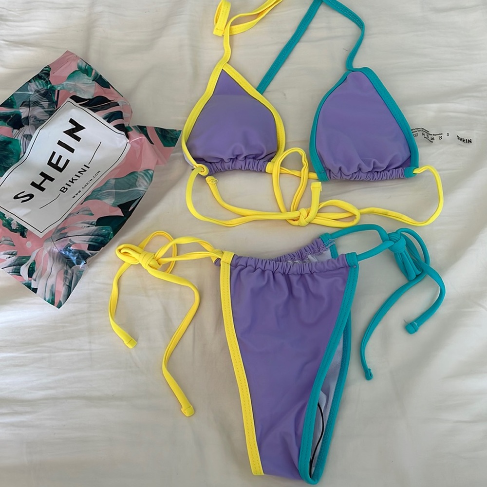 Shein bikini purple and blue